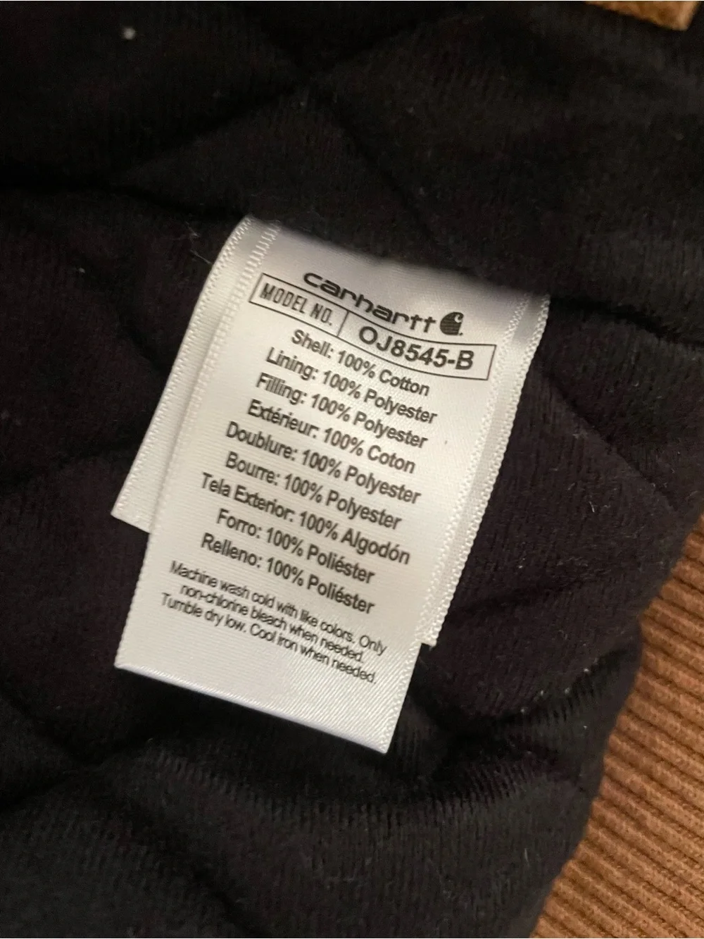 Carhartt Boys Insulated Hooded Canvas Jacket Full Zip Size XS 8 Brown